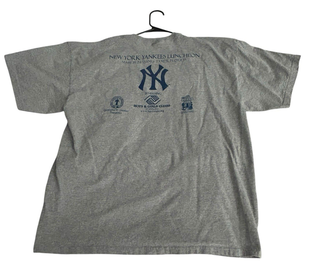 New York Yankees Luncheon 2009 Heather Gray T-Shirt Men Size Xl Gildan Very Rare